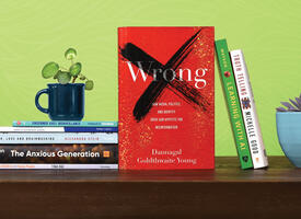 Display of book covers and spines