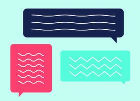 Speech bubbles with wiggly lines as text