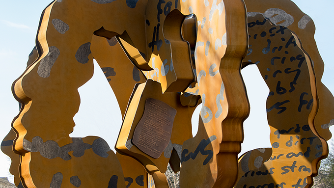 ATA 100th anniversary sculpture at Alberta Legislature. 