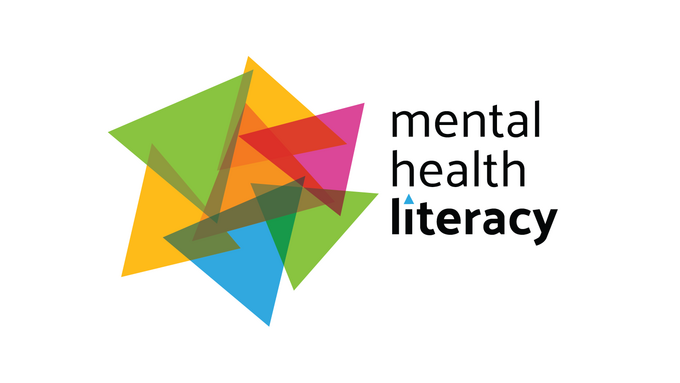 Multicolour logo made with triangles for mental health literacy