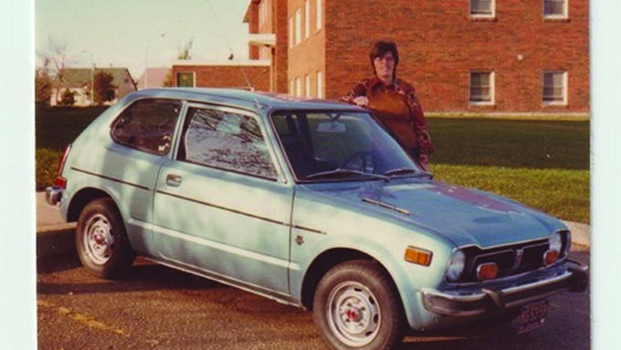 Irene Gagne with her 1974 Honda car