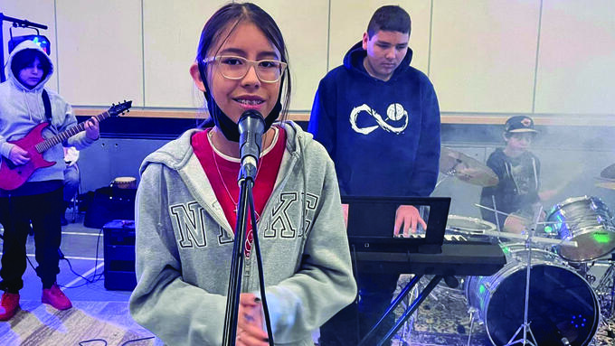 Photos of a student musical group