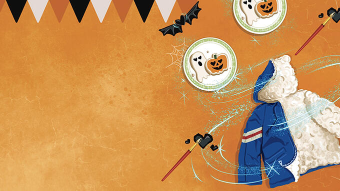 Cartoon image of a jacket turned inside out