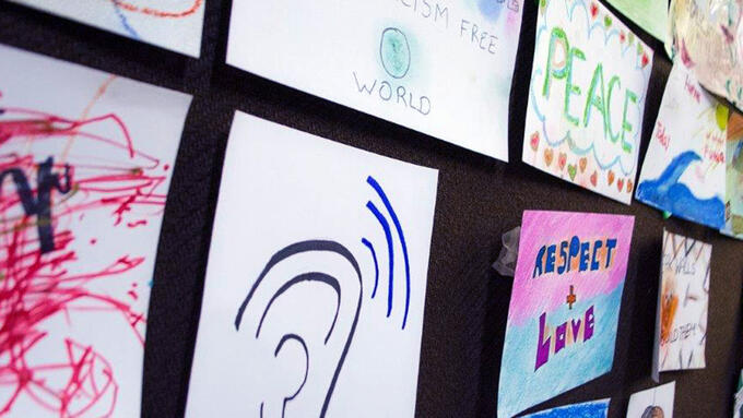 Drawings posted to bulletin board