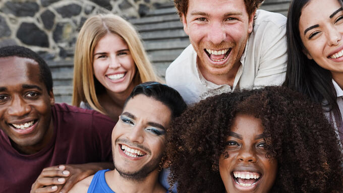 Diverse smiling adults
