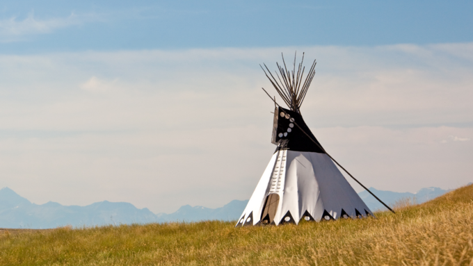 Tipi on a hill
