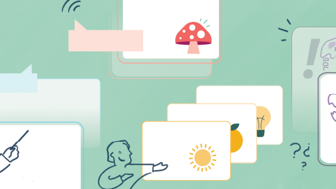 Designing effective slides. Graphic which displays slides.