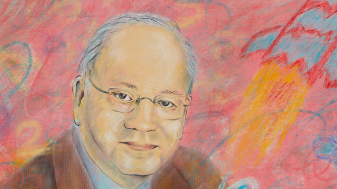 Illustration of Myer Horowitz for the ATA Magazine 103-3 Unsung Hero section.