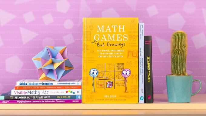 Display of books about math