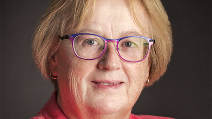 Sharon Vogrnetz in a red blazer