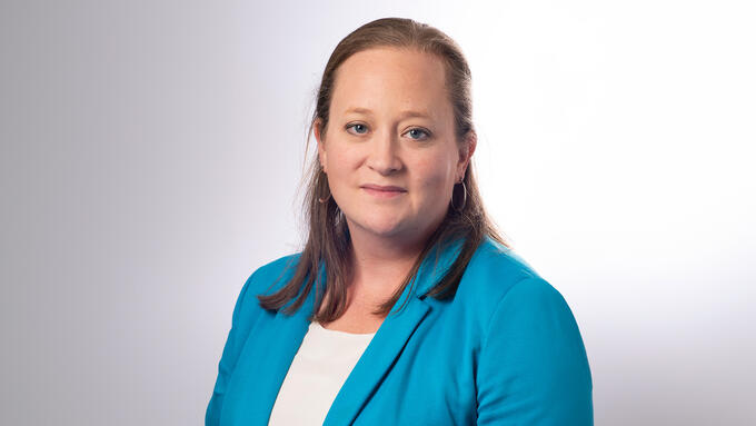 Women in blue blazer