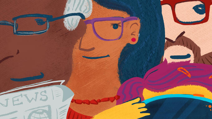 Illustration of four peoples' faces