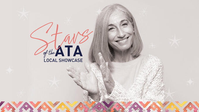 Grey haired women clapping