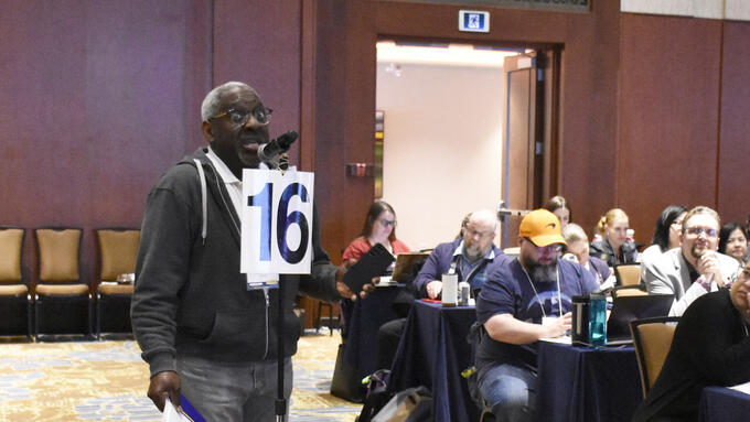 Cecil Hall speaks at this year's ARA