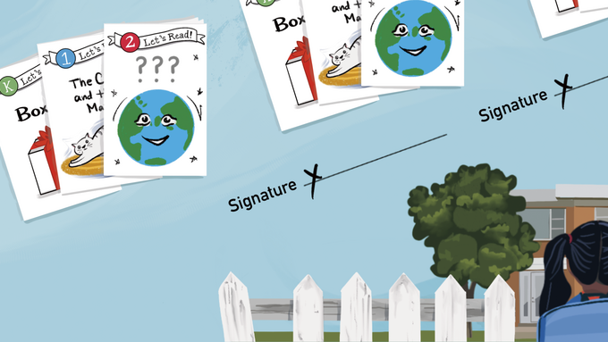 Blue sky young girl with backpack 