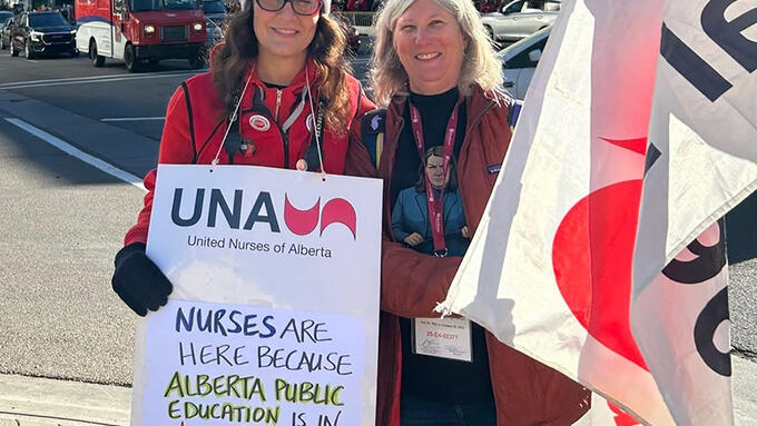Members of the United Nurses of Alberta
