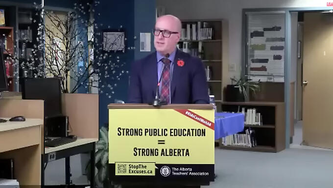 ATA president Jason Schilling announcing the legal challenge.