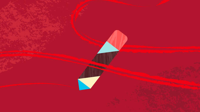 Progress not promises campaign pencil illustration