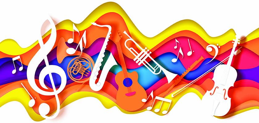 A rainbow of musical instruments
